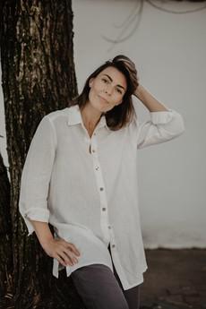 Linen oversized shirt MARRAKESH in White via AmourLinen