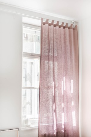 Tab top linen curtain - 91x100" / 230x254cm / Dusty Rose from AmourLinen