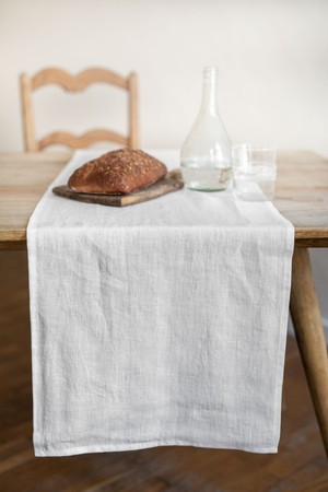 Linen table runner in White from AmourLinen