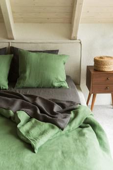 Linen pillowcase in Matcha Green via AmourLinen