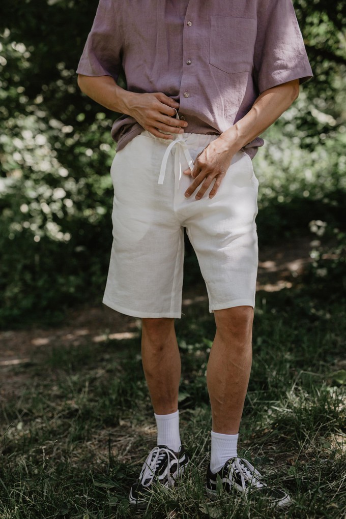 Classic linen shorts HERMES XL White from AmourLinen