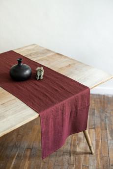 Linen table runner in Terracotta via AmourLinen