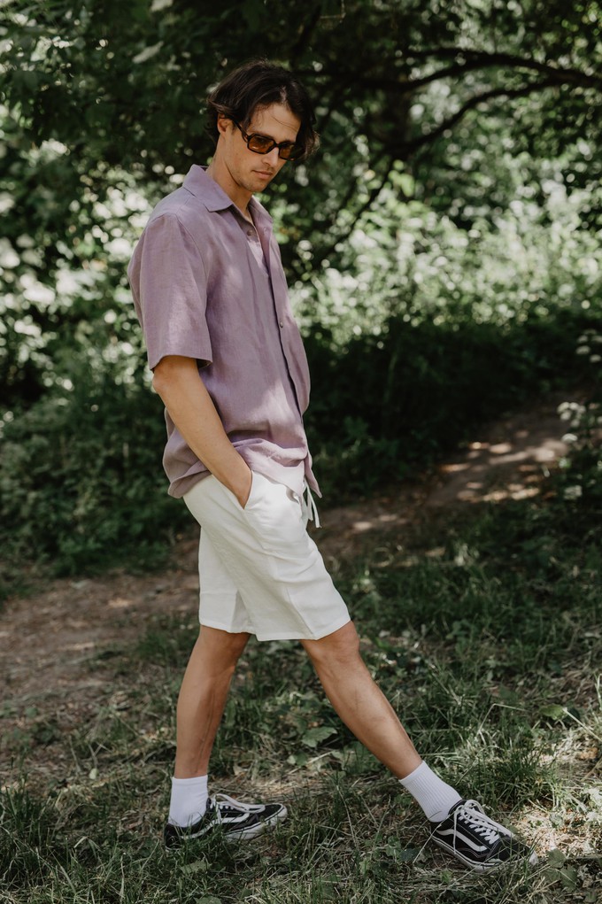 Classic linen shorts HERMES in White from AmourLinen