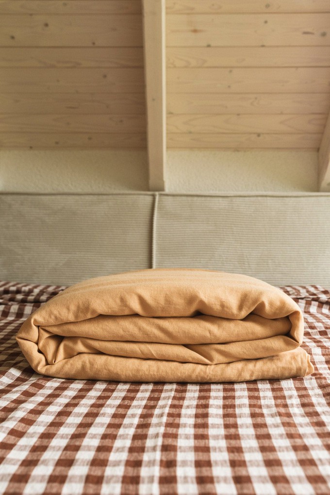 Linen duvet cover in Mustard from AmourLinen