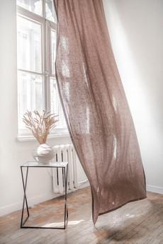 Tab top linen curtain - 53x90" / 135x229cm / Rosy Brown via AmourLinen