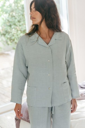 Long sleeve pajama set Snooze in Sage Green from AmourLinen