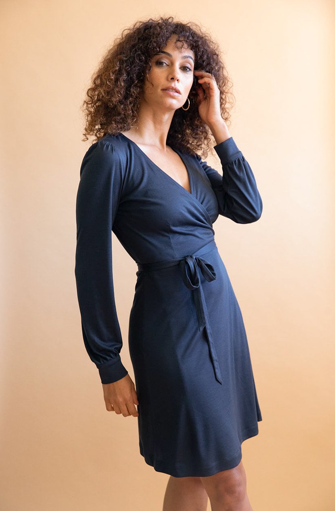 Navy blue water lily dress from avani apparel