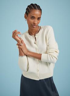 Marie Wool Blend Crew Neck Cardigan via Baukjen