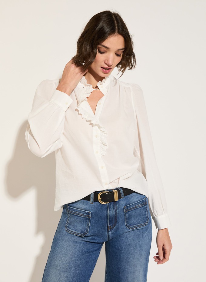 Milla Organic Cotton Broderie Detail Blouse from Baukjen