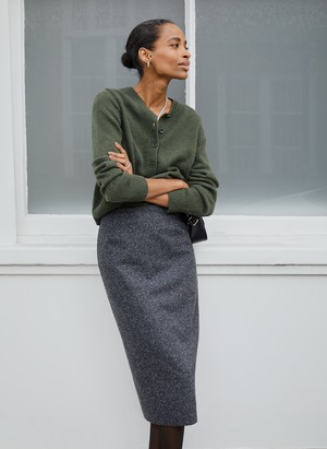 Eliza Wool Blend Tailored Pencil Skirt from Baukjen