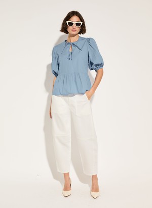 Azura Organic Cotton Tie Detail Blouse from Baukjen