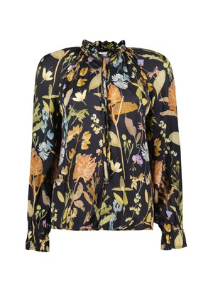 Jasmine Printed Tie Neck Satin Blouse from Baukjen