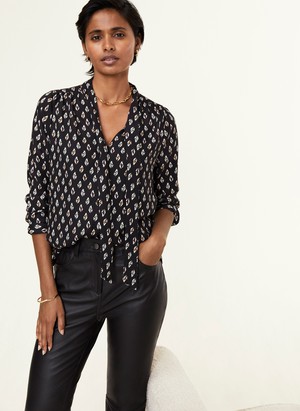 Effie Printed Tie Neck Blouse from Baukjen