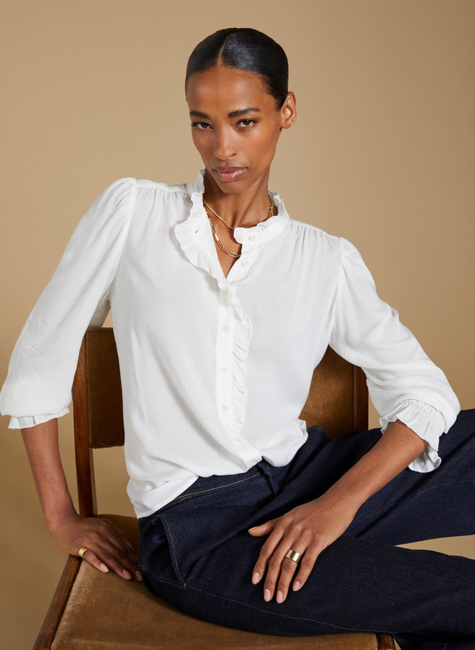 Aurora Frill Neck Sheer Blouse from Baukjen