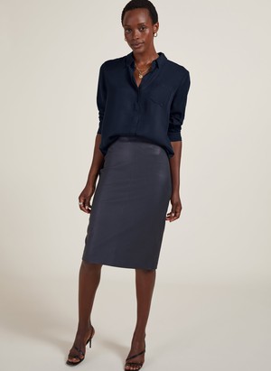 Eilidh Stretch Leather Skirt from Baukjen