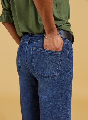 Organic Stretch Cotton Pocket Wide Leg Jeans from Baukjen