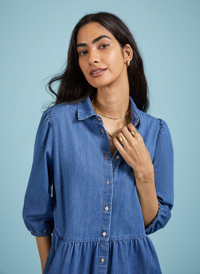 Barbara Organic Denim Midi Dress from Baukjen