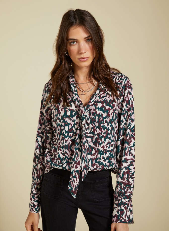 Effie Printed Tie Neck Blouse from Baukjen