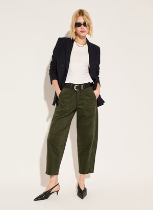 Amelia Organic Cotton Barrel Leg Cargo Trousers from Baukjen