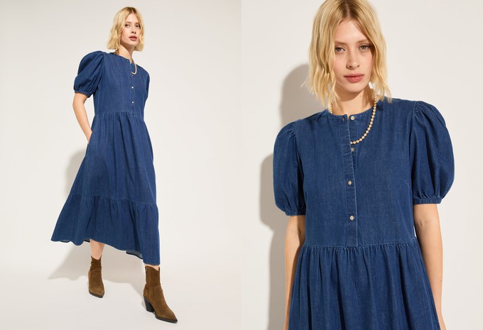 Clementina Denim Midi Dress from Baukjen