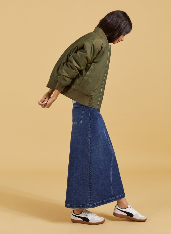 Nia Organic Stretch Denim Long Skirt from Baukjen