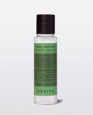 Puritx Hand Sanitiser 60ml - Lemongrass, Patchouli & Basil from Beaumont Organic