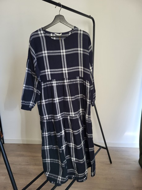 Mirabelle-Kay Dress In Navy & White Check Size S from Beaumont Organic