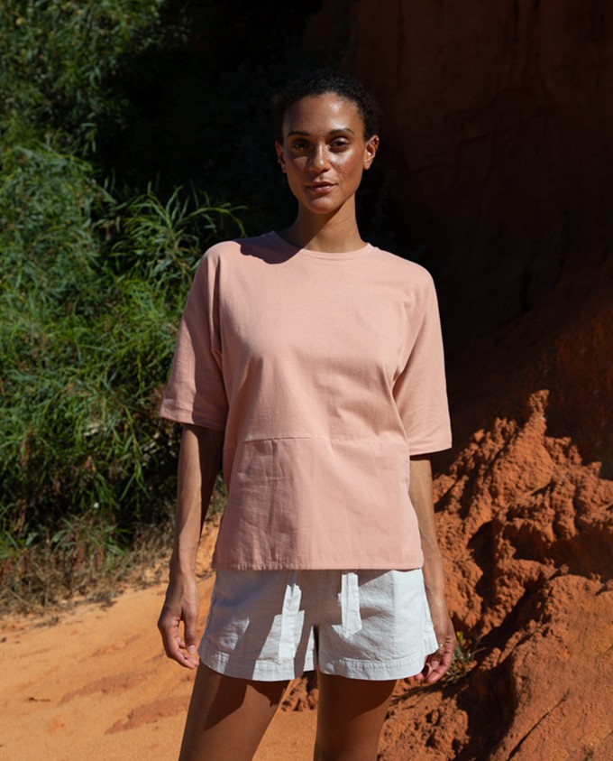 Project Cece  Ali Organic Cotton Top In Dusky Blush