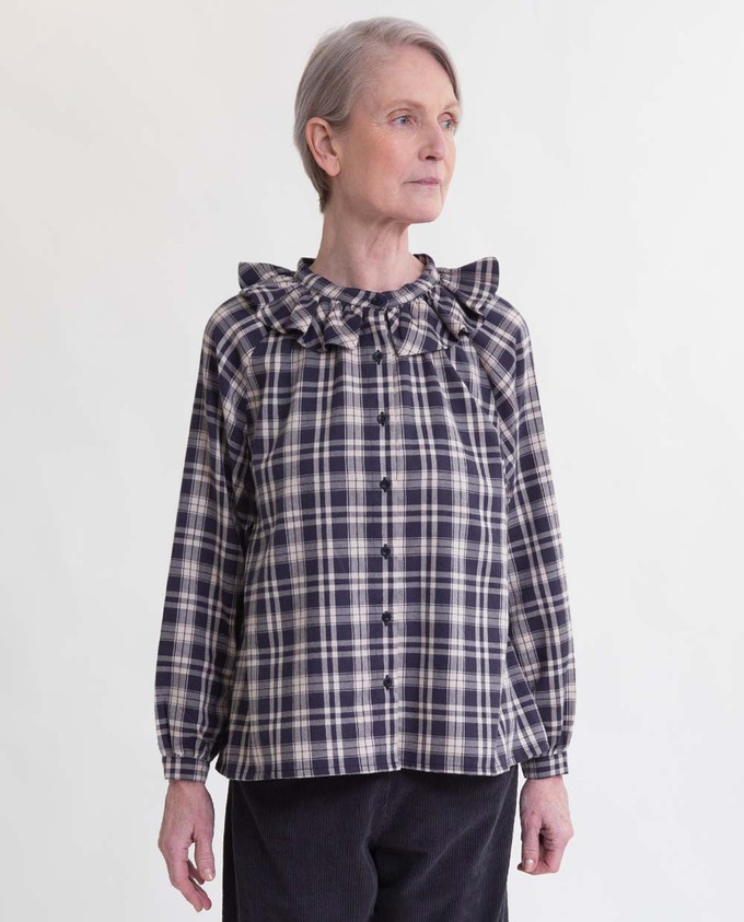 Project Cece | Tina-Cay Seacell Shirt In Navy & Beige Check