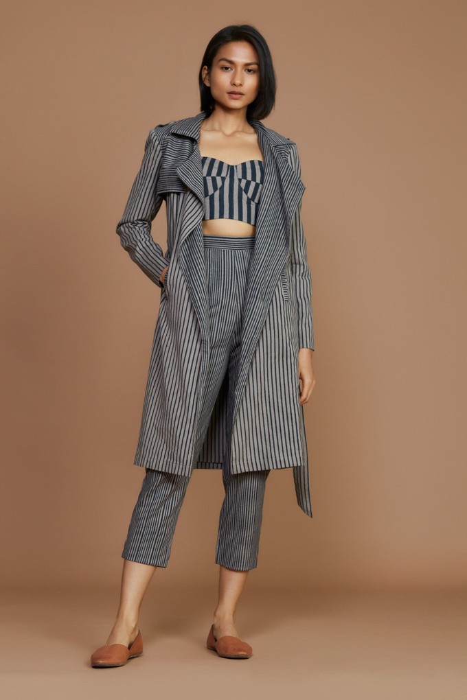 Megan Trench Coat Charcoal from Bhoomi