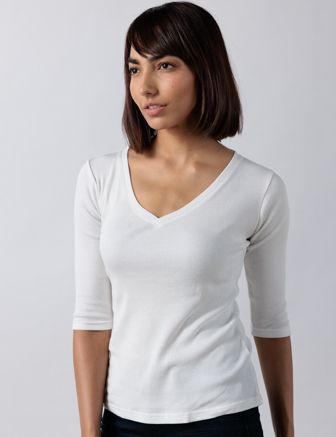 V Neck Rib Top from Bhoomi