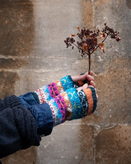 Liv Fair Isle Fingerless Knitted Mittens from BIBICO