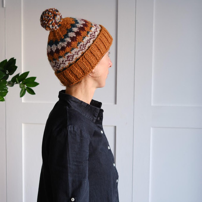 Astrid Fair Isle Wool Bobble Hat from BIBICO