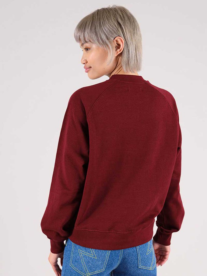 Flash Embroidered Sweatshirt, Organic Cotton, in Burgundy from blondegonerogue