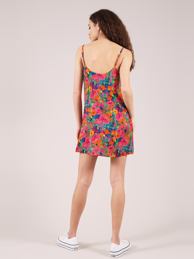 Mini Slip Dress, Upcycled Polyester, in Colourful Print from blondegonerogue