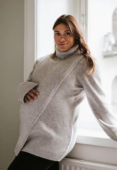 Knitted nursing tunic - Light Grey Melange via Boob Design