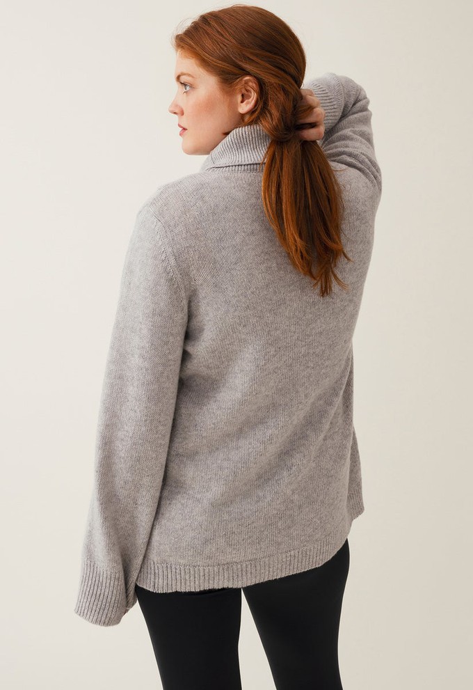 Knitted nursing tunic - Light Grey Melange from Boob Design