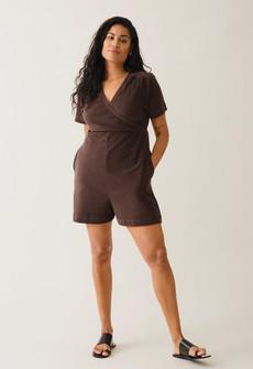 Terrycloth maternity playsuit - Brown via Boob Design