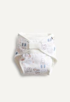 Cloth Diaper - All in One - White Teddy via Boob Design