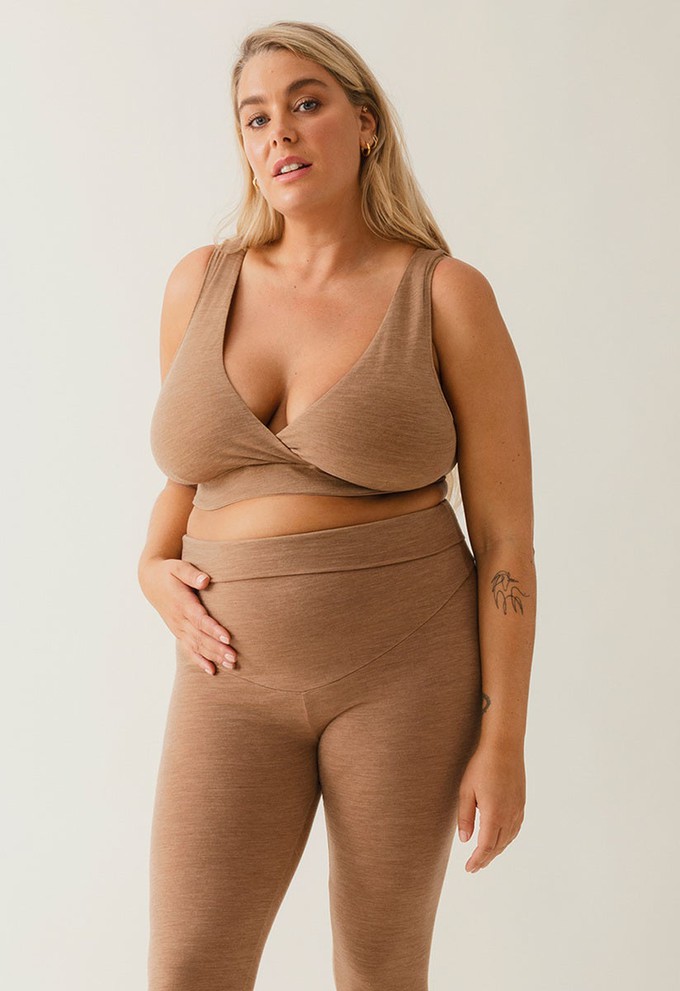 Merino wool nursing bra - Brown Melange from Boob Design