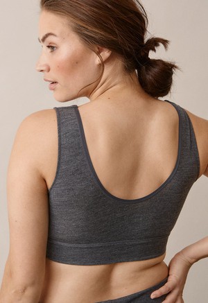 Merino wool nursing bra - Dark Grey Melange from Boob Design