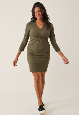 Maternity wrap dress - Green Olive from Boob Design