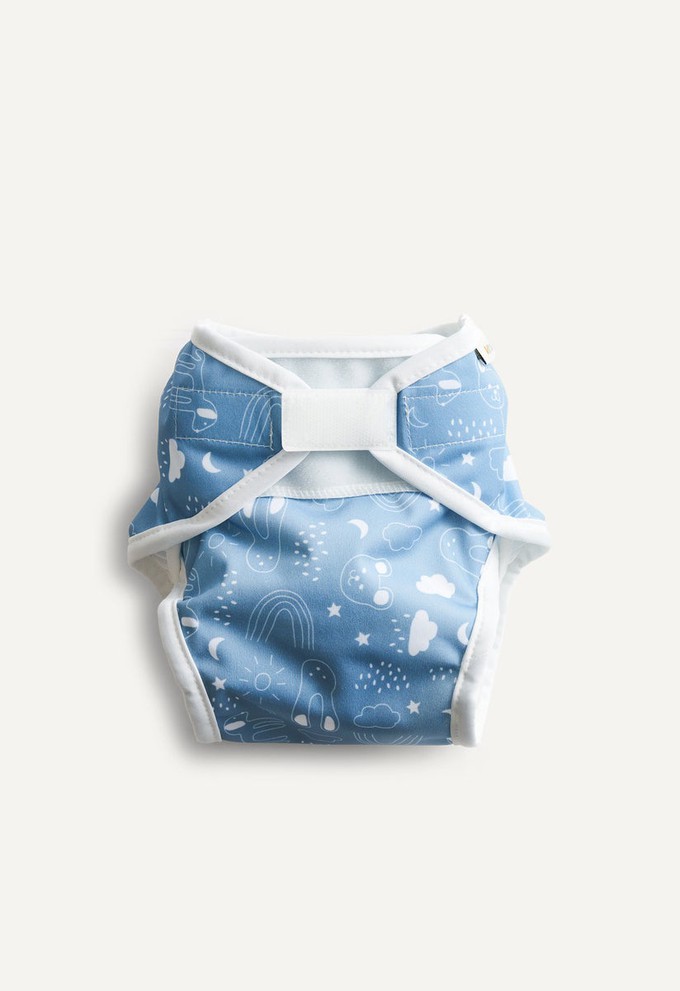 Cloth Diaper Cover for Terry Diaper - Blue Teddy from Boob Design