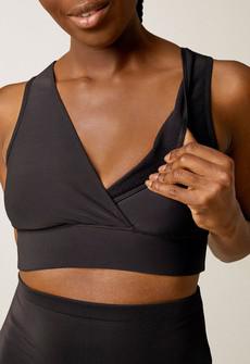 Tech-fleece nursing bra - Black via Boob Design