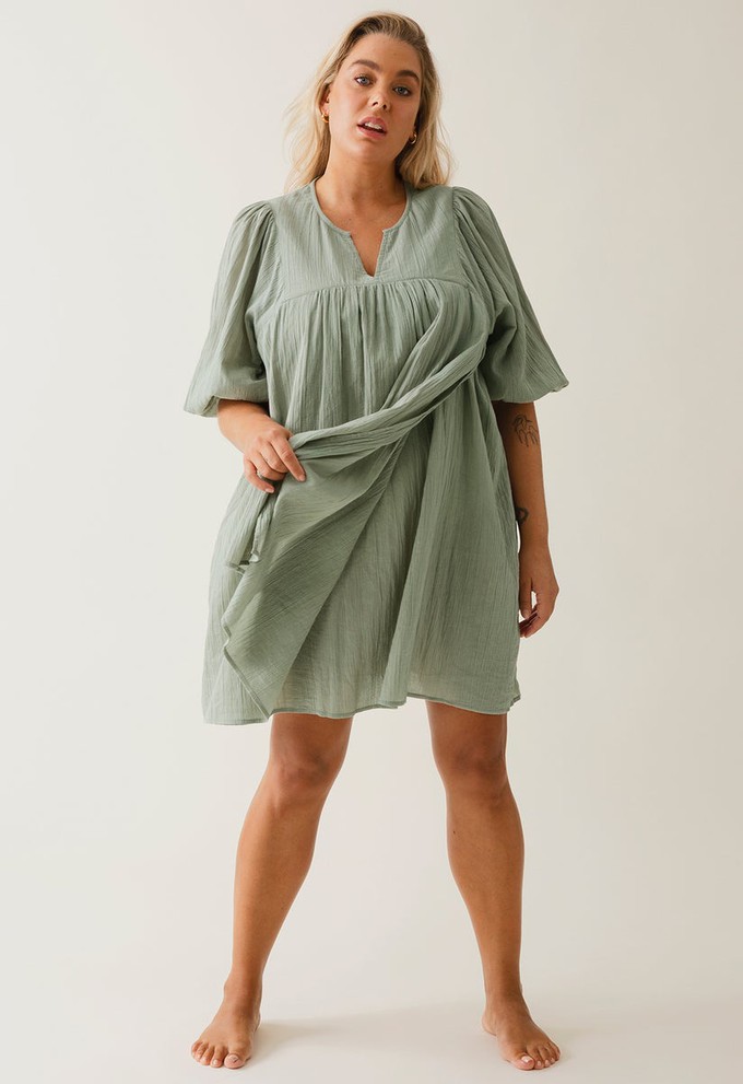 Boho maternity mini dress - Green Tea from Boob Design