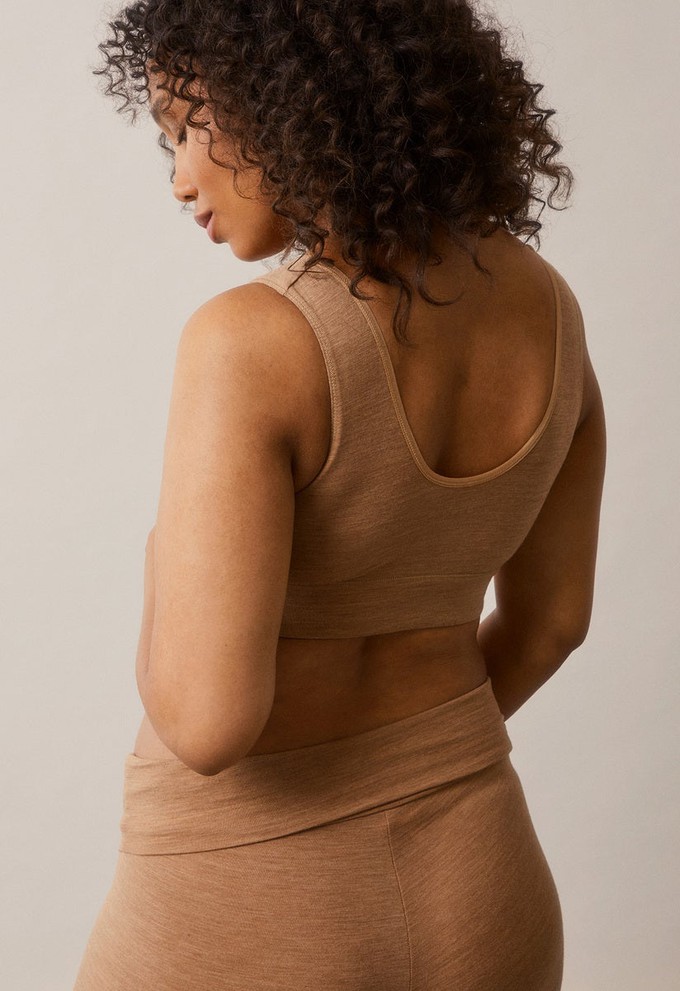 Merino wool nursing bra - Brown Melange from Boob Design