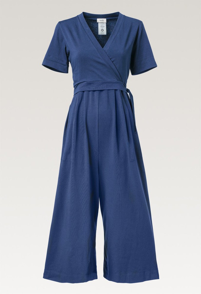 Blue jumpsuit maternity online