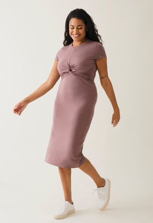 Maternity party dress with nursing access - Dark Mauve from Boob Design