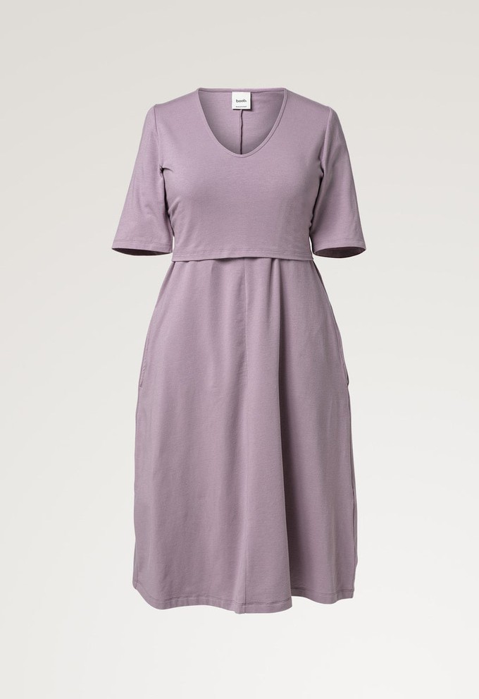 A shaped nursing dress short sleeve - Lavender from Boob Design