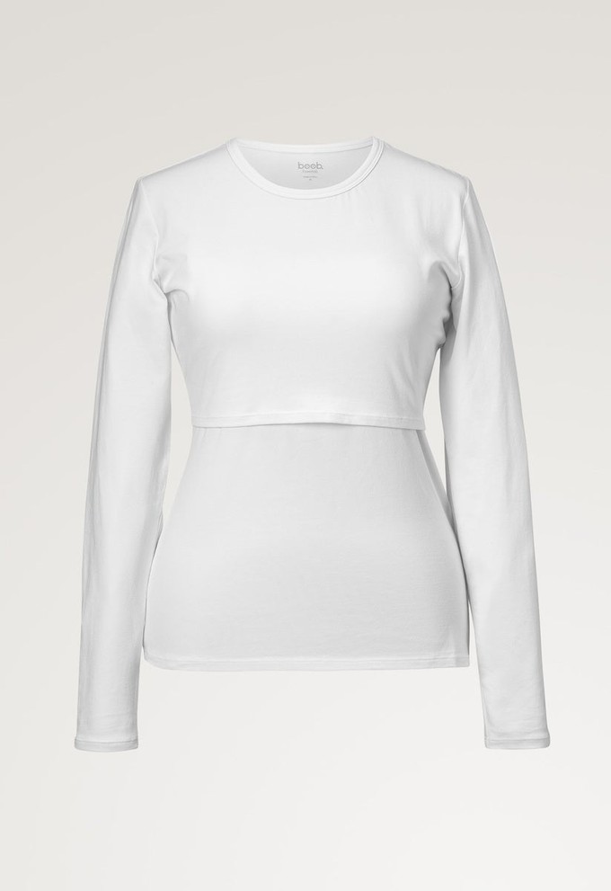 Essential nursing top long sleeve - White from Boob Design